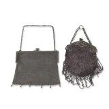 Two Vintage Mesh German Silver Evening Purses