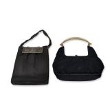 Two Rosenfeld Mid-Century Black Evening Handbags