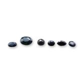 6pc Loose Faceted Deep Blue Sapphires