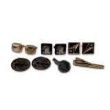 10pc Collection of Vintage Men's Cufflinks and Tie Clips