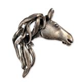 Sterling Silver Horse Head Brooch