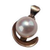 Contemporary 14K Yellow Gold and Cultured Pearl Pendant
