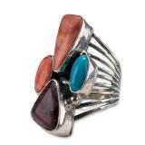 Roie Jaque Navajo Sterling Silver Multistone Ring