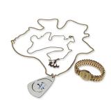 3pc 12K Gold Plated Bracelet and Necklaces