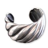 David Yurman Sterling Silver Sculpted Cable Wide Cuff Bracelet