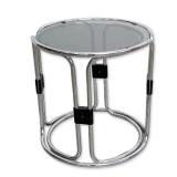 Stacked Mid-Century Modern Chrome and Glass Side Tables