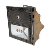 Yale Antique Brass Greek Key Post Office Box Door