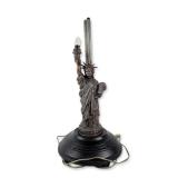 Art Deco Style Spelter Statue of Liberty Table Lamp Base