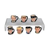Collection of Seven Royal Doulton Dickens Series Tiny Character Jugs
