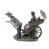 Lladro Porcelain Figurine Rickshaw Ride