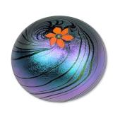 Lundberg Studios Blue Iridescent Glass Paperweight
