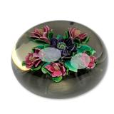 Ken Rosenfeld 1983 Floral Art Glass Paperweight