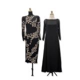 Two Black Embellished Evening Gowns