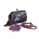 Judith Leiber Purple Karung Lizard Shoulder Bag