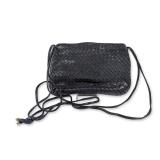 Charles Jourdan Black Woven Leather Crossbody Bag