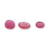 Three Oval Cut Purplish Red Loose Rubies