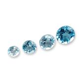 4pc Round Blue Topaz Gemstones