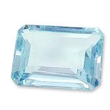 Loose 5.95 Carat Emerald-Cut Blue Topaz