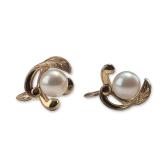 Pair of Mikimoto14K Gold Pearl Earrings