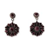 Navajo Sterling Silver and Purple Gemstone Cluster Earrings