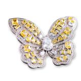 Anna Zuckerman Mariah Butterfly Ring in Canary Yellow Crystalline