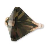 Retro 10K Yellow Gold Smoky Quartz Cocktail Ring