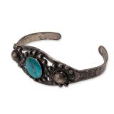Navajo Sterling Silver Turquoise Cuff Bracelet
