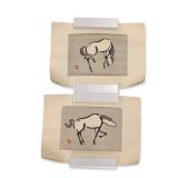 2pc Urushibara Mokuchu (Japanese 1888-1953)  Studies of Horses Woodblock Prints