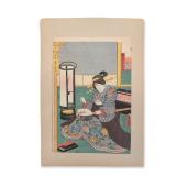 Utagawa Kunisada (Toyokuni III) (Japanese, 1786-1865) Woodcut on Paper from One Hundred Beauties of