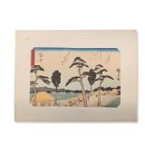 After Utagawa Hiroshige (Japanese 1797-1858) Fukuroi from a Fifty-three Stations of the Tokaido