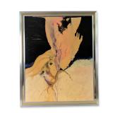 Sonia Risolia (Cuban-American 1926-2002) Mixed Media on Panel, Signed