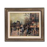 Karoly Szert (Hungarian b. 1955) Oil on Canvas, Parisian Street Scene, Signed