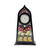 Moorcroft Dames Pansy Ceramic Mantel Clock
