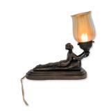 Chandler Art Deco Figural Bronzed Metal Table Lamp