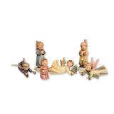 Collection of Six Goebel Hummel Ceramic Angel Figurines