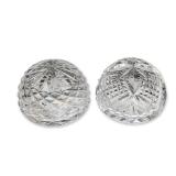 Pair of Waterford Cut Crystal Hollow Dome Paperweights