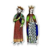 A Pair of Wedgwood of Etruria and Barlaston Medieval King and Queen Ceramic Wall Plaques