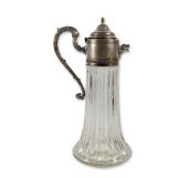 Edwardian Silver Mounted Fluted Glass Claret Jug