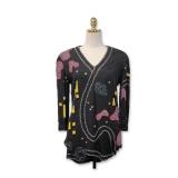 Fabrice 1980s Beaded Pop Art Blouse