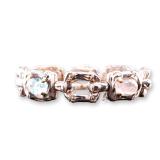 John Hardy Sterling Silver and 18K Yellow Gold Bamboo Link Bracelet with Gemstones