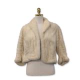 Mid-Century Blonde Mink Fur Bolero Jacket