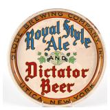 Globe Brewing Dictator Beer Royal Style Ale 1930s Tray UTICA