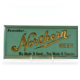 Northern Beer 1930s Tin-Over-Cardboard Sign BLUE-GREEN