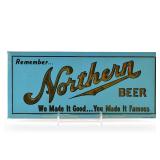 Northern Beer 1930s Tin-Over-Cardboard Sign BLUE