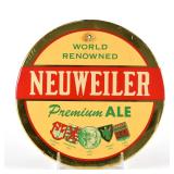 Neuweiler Premium Ale 1960s Tin-Over-Cardboard Button Sign