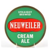 Neuweiler Cream Ale 1950s Tin-Over-Cardboard Button Sign
