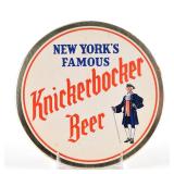 Knickerbocker Beer 1950s Tin-Over-Cardboard Button Sign