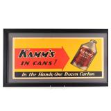 Kamms In Cans 1940s Cardboard Bus or Trolley Sign CROWNTAINER