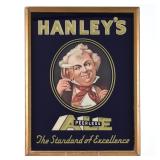 Hanleys Ale 1930s Reverse-Painted Glass Composite Sign CONNOISSEUR EXCEPTIONAL