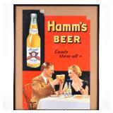 Hamms Beer LEADS THEM ALL 1930s Cardboard Sign